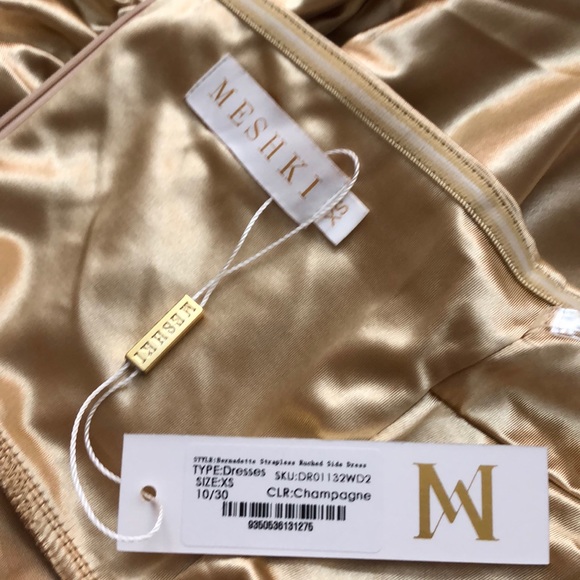 MESHKI Bernadette Strapless Ruched Side Dress - Picture 10 of 10